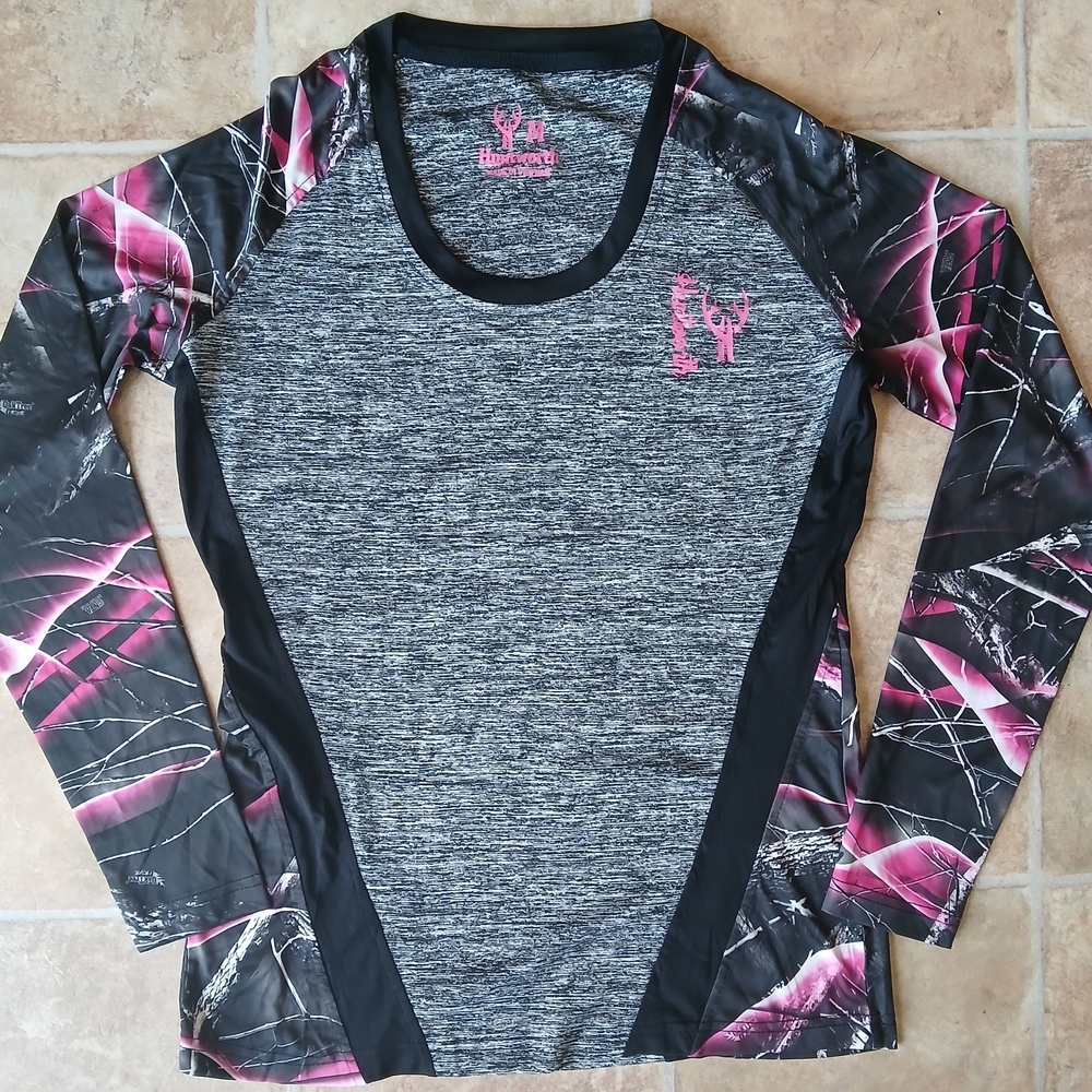 Pink and Black Fitted Long Sleeve Tee